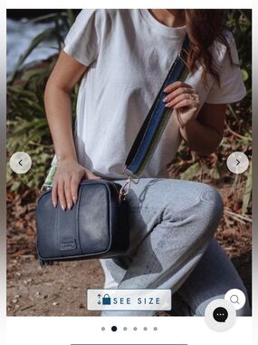 Pom Pom London Navy Leather Crossbody Bag with 3 Adjustable Straps